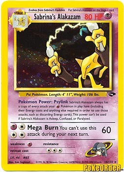 Gym Challenge - Sabrina's Alakazam Holofoil Card