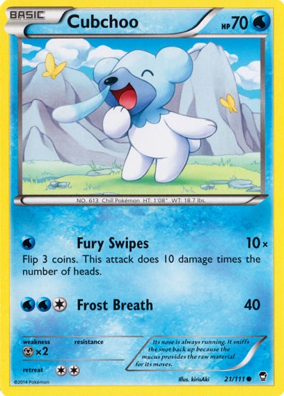 Cubchoo 21/111 - Pokemon XY Furious Fists Card