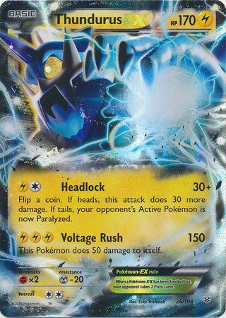 Thundurus EX 26/108 Ultra Rare - Pokemon XY Roaring Skies Card
