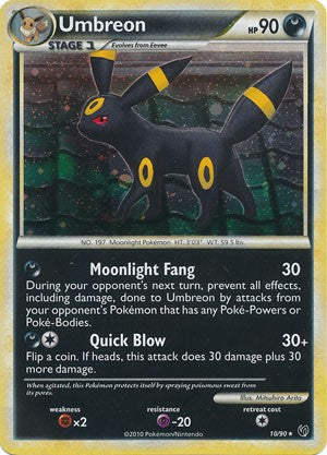 Pokemon Card HeartGold SoulSilver Undaunted Holo Rare Umbreon 10/90