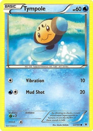 Pokemon Noble Victories Common Card - Tympole 22/101