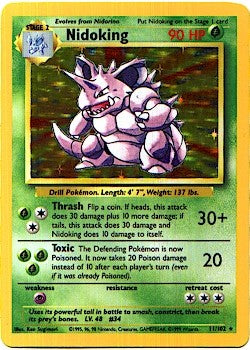 Pokemon Basic Holofoil Card - Nidoking 11/102