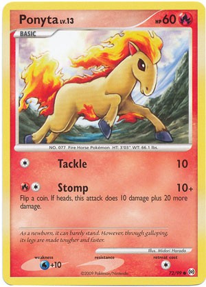 Pokemon Card Platinum Arceus Single Common Ponyta 72/99