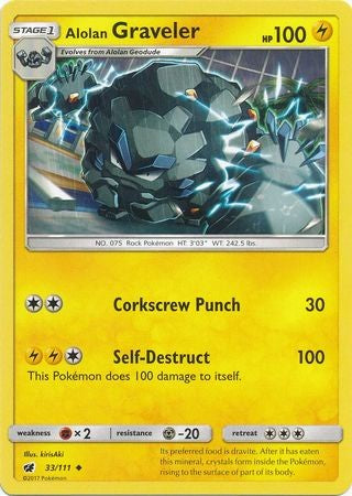 Alolan Graveler 33/111 Uncommon - Pokemon Crimson Invasion Card