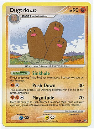 Pokemon Platinum Edition Rare Card - Dugtrio 24/127 PokeOrder.com Pokemon Platinum Edition Rare Card - Dugtrio 24/127 PokeOrder.com
