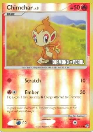 Pokemon Burger King Common Promo Single Card - Chimchar 76/130