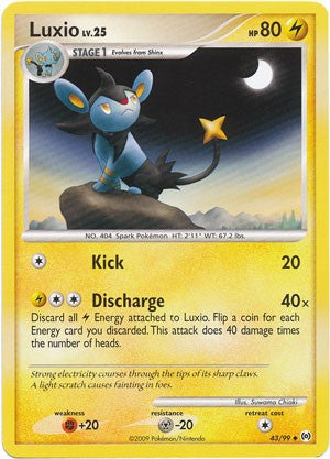 Pokemon Platinum Arceus Single Card Uncommon Luxio 43/99 PokeOrder.com Pokemon Platinum Arceus Single Card Uncommon Luxio 43/99 PokeOrder.com