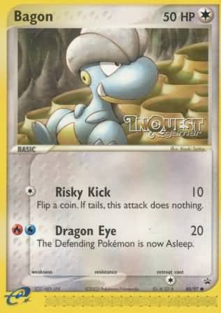 Pokemon Common Promo Single Card - Bagon 50/97 (Inquest)