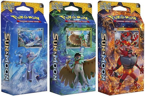 Pokemon Sun & Moon Forest Shadow, Roaring Heat & Bright Tide Set of 3 Theme Decks