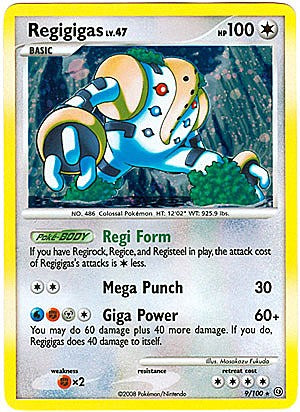 Pokemon Diamond and Pearl Stormfront Card - Regigigas (H)
