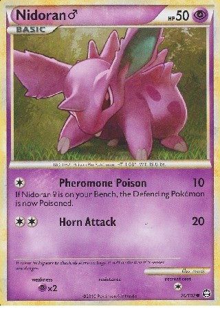 nidoran pokemon card price Pokemon HeartGold & Soulsilver Triumphant Common Nidoran M #70