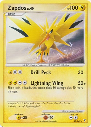 Pokemon Supreme Victors Rare Card - Zapdos 48/147
