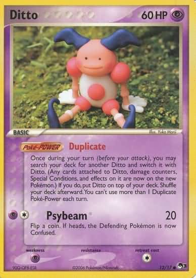 Pokemon POP Series 3 Promo Card Ditto 12/17 Common