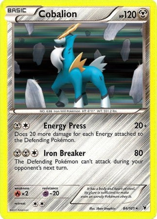 Pokemon Noble Victories Holo Rare Card - Cobalion 84/101