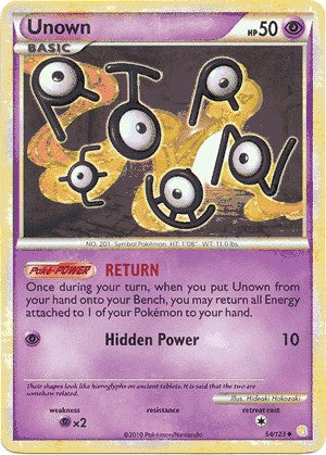 Pokemon HeartGold SoulSilver Single Card Uncommon Unown 54/123