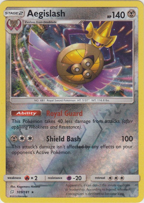 Aegislash - 109/181 (Reverse Foil) Pokemon » SM Team Up Holo Rare