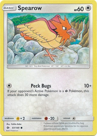 Pokemon Sun & Moon Base Set Common Spearow #97 Pokemon Sun & Moon Base Set Common Spearow #97