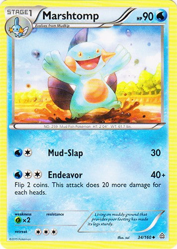 Marshtomp 34/160 - Uncommon Pokemon XY Primal Clash Card