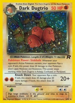 Pokemon Team Rocket Holo Card - Dark Dugtrio 6/82