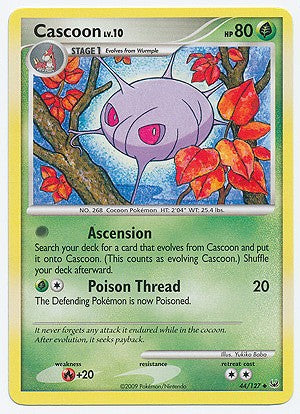 Pokemon Platinum Edition Uncommon Card - Cascoon 44/127