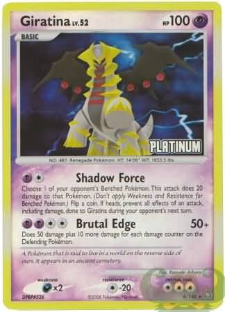 Pokemon Burger King Rare Promo Single Card - Giratina 4/146