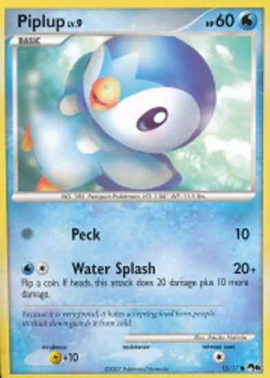 Pokemon POP Series 6 Promo Card Piplup 15/17 Common