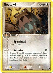 Pokemon EX Unseen Forces Uncommon Card - Noctowl 43/115