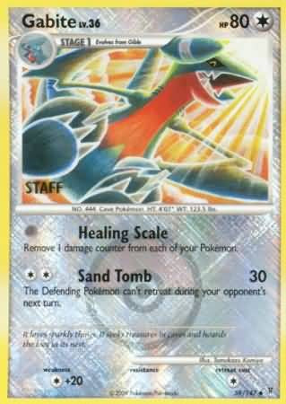 Pokemon Staff League Promo Single Card - Gabite 59/147