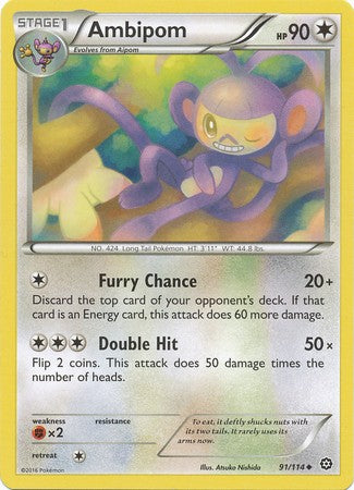 Ambipom 91/114 Uncommon - Pokemon XY Steam Siege Card