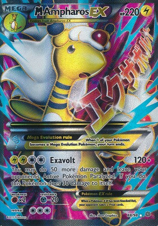 M Ampharos EX 88/98 FULL ART - Pokemon XY Ancient Origins Card