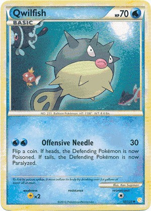 Pokemon HeartGold SoulSilver Single Card Uncommon Qwilfish 50/123