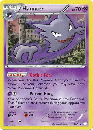 Haunter 34/83 Uncommon - Pokemon Generations Card