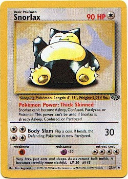 Pokemon Jungle Rare Card - Snorlax 27/64 PokeOrder.com Pokemon Jungle Rare Card - Snorlax 27/64 PokeOrder.com