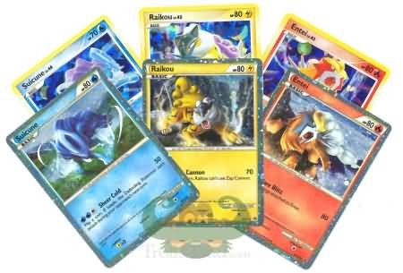 Pokemon Cards Entei, Raikou, & Suicune (Prime) Combo Lot Promos