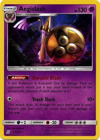 Aegislash - 95/236 - Holo Rare Sun & Moon: Unified Minds