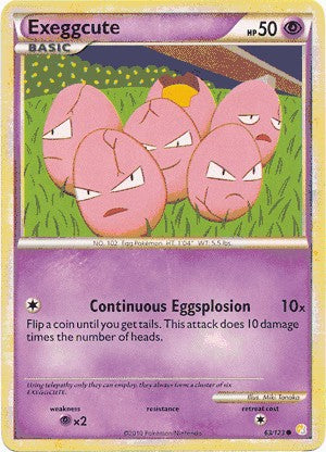 Pokemon HeartGold SoulSilver Single Card Common Exeggcute 63/123