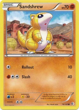 Sandshrew 78/149 - Pokemon Boundaries Crossed Common Card Sandshrew 78/149 - Pokemon Boundaries Crossed Common Card