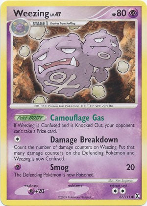 Pokemon Platinum Rising Rivals Single Card Common Weezing 87/111