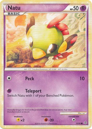 Pokemon Card HS Unleashed Single Card Common Natu 55/95 Pokemon Card HS Unleashed Single Card Common Natu 55/95