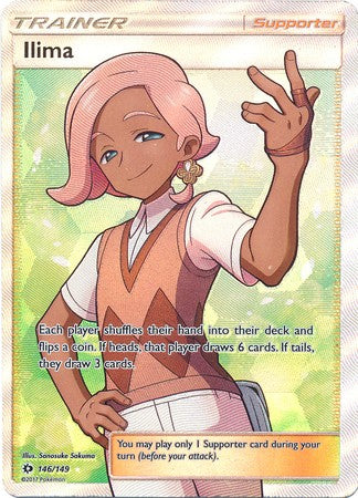 Ilima 146/149 Ultra Rare - Pokemon Sun & Moon Base Set Single Card