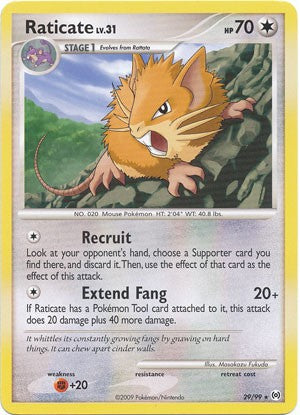 Pokemon Platinum Arceus Single Card Rare Raticate 29/99