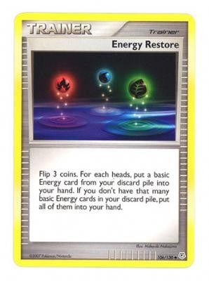 Pokemon Diamond & Pearl Uncommon Card - Energy Restore 106/130