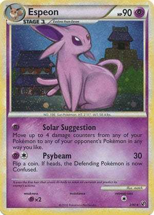 Pokemon Card HeartGold SoulSilver HS Undaunted Holo Rare Espeon 2/90