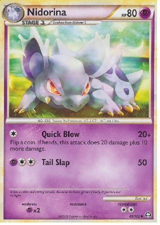 Pokemon Card HS Triumphant Nidorina Uncommon 45/102