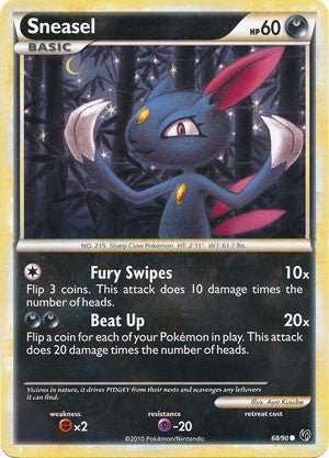 sneasel pokemon card - Prismatic Evolutions - Darkness Beat Up (20) Flip a coin for each of your Pokmon in play (including this one) Sneasel (68/90) [HeartGold & SoulSilver: