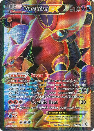 Volcanion EX 107/114 Full Art - Pokemon XY Steam Siege Card Volcanion EX 107/114 Full Art - Pokemon XY Steam Siege Card