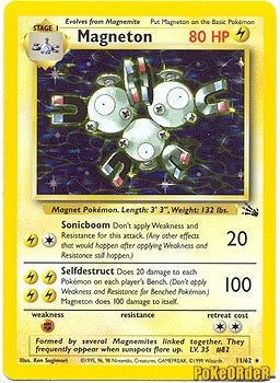 Pokemon Fossil Holo Rare Magneton #11 Pokemon Fossil Holo Rare Magneton #11