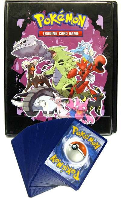 Pokemon 4-Pocket Binder & Lot of 50 Cards! Single Cards
