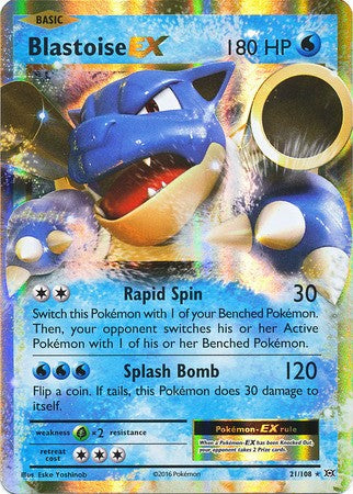 Blastoise EX 21/108 Ultra Rare - Pokemon XY Evolutions Single Card