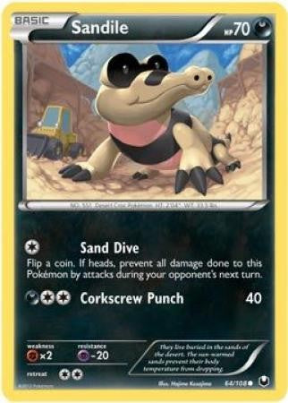 Pokemon Dark Explorers Sandile #64 Pokemon Dark Explorers Sandile #64